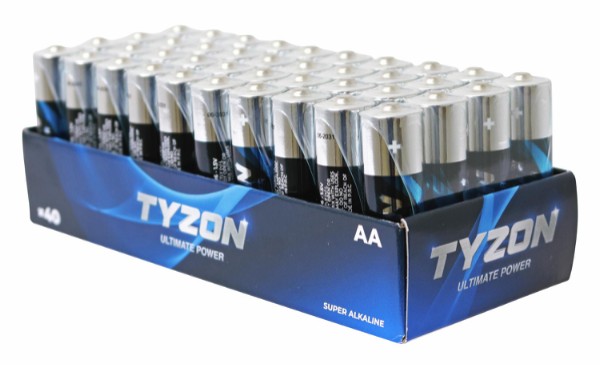 Tyzon AA-alkaline-batterier, 40 stk.